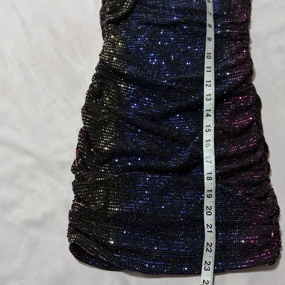 Sabora mini rouched dress glitter size small - Picture 3 of 8